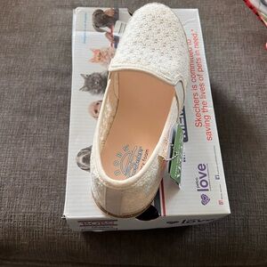 Skechers BOBS Off-White Slip-On Footwear